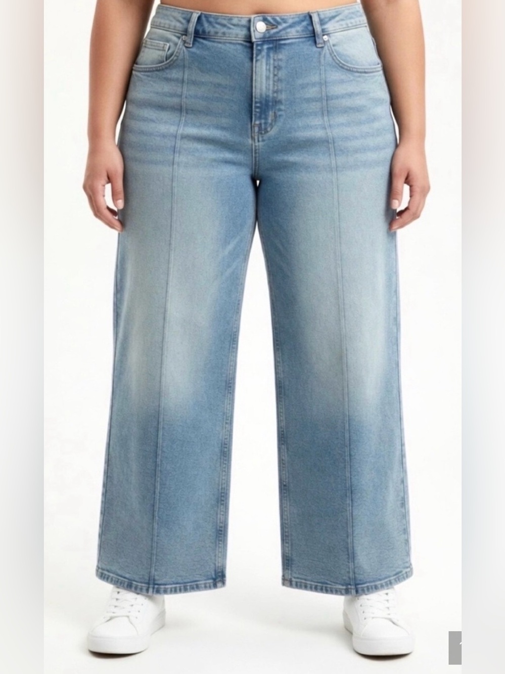 Michael Kors Carmen Wide Leg High Rise Womens Light Blue Jeans Plus Size 16W NWT